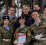 • Курсантки специализированной группы добровольной подготовки к военной службе «Сокол» школы № 3 Анфиса Владимирова (первая слева) и Ульяна Семёнова со своими товарищами и наставником Иваном Дёминым.  - Zavodoukovsk.Online